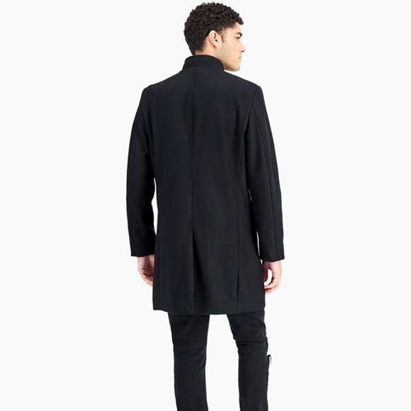 INC International Concepts Mens Kylo Topcoat Deep Black B4HP - Picture 2 of 3